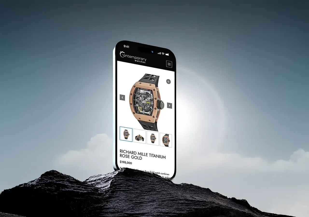 Contemporary Watches case study visual for Website Design & Development