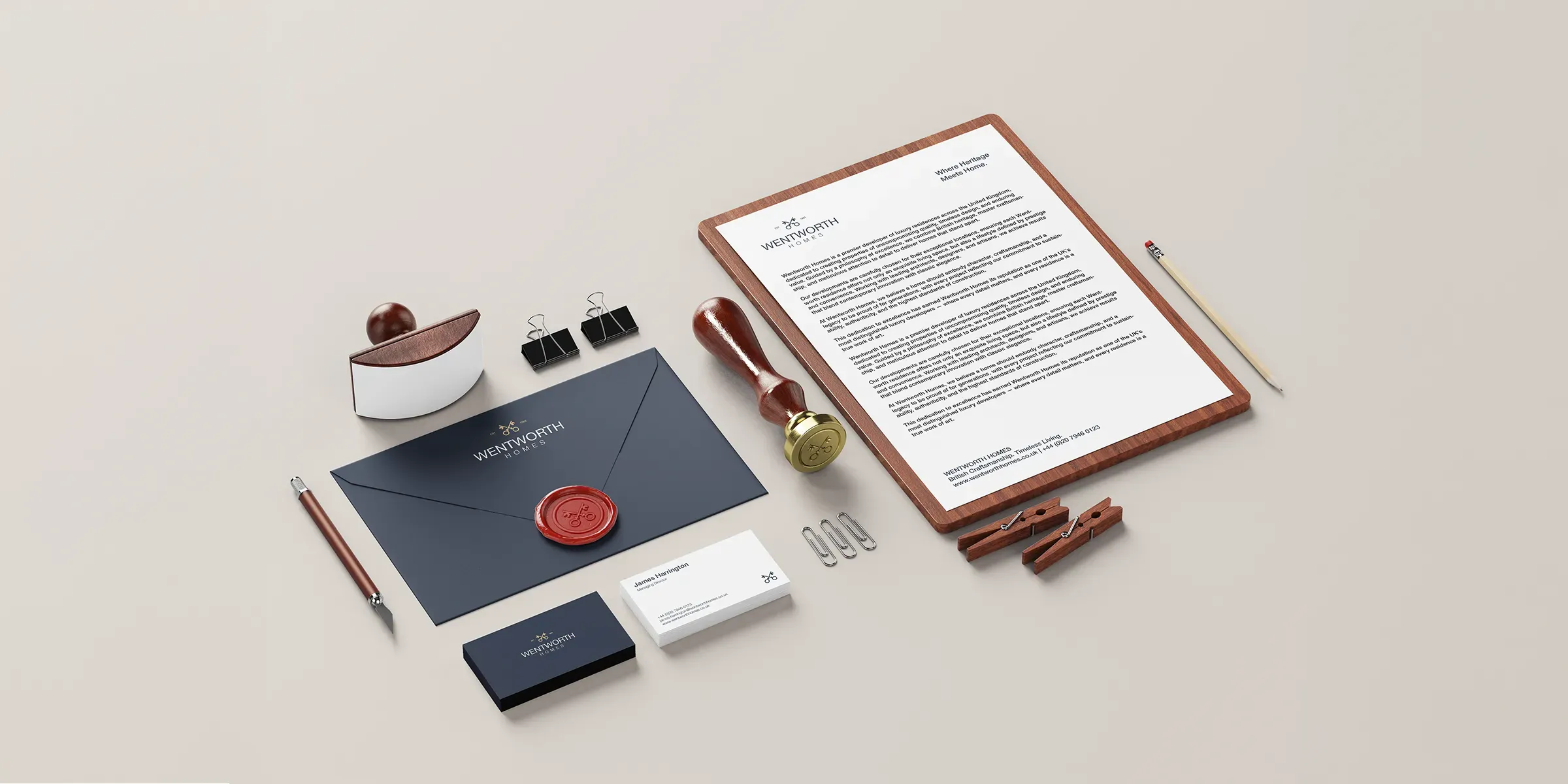 Wentworth Homes case study visual for Brand Identity